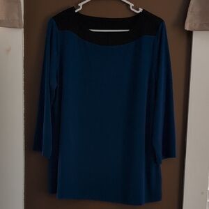 Susan Graver Blue and Black Top